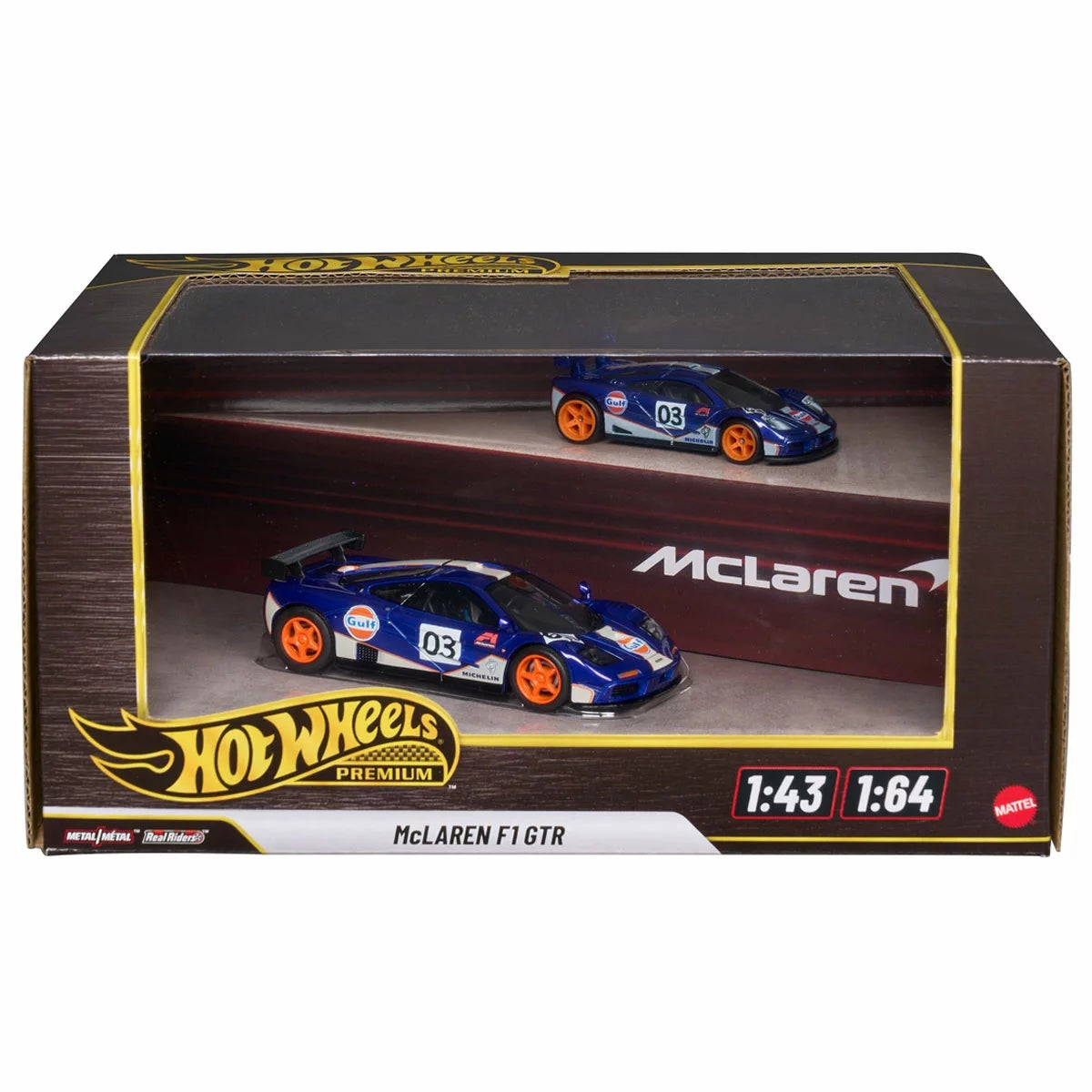 Hot Wheels Premium McLaren F1 GTR Dual Scale 2 Pack Diecast Model Toy Cars