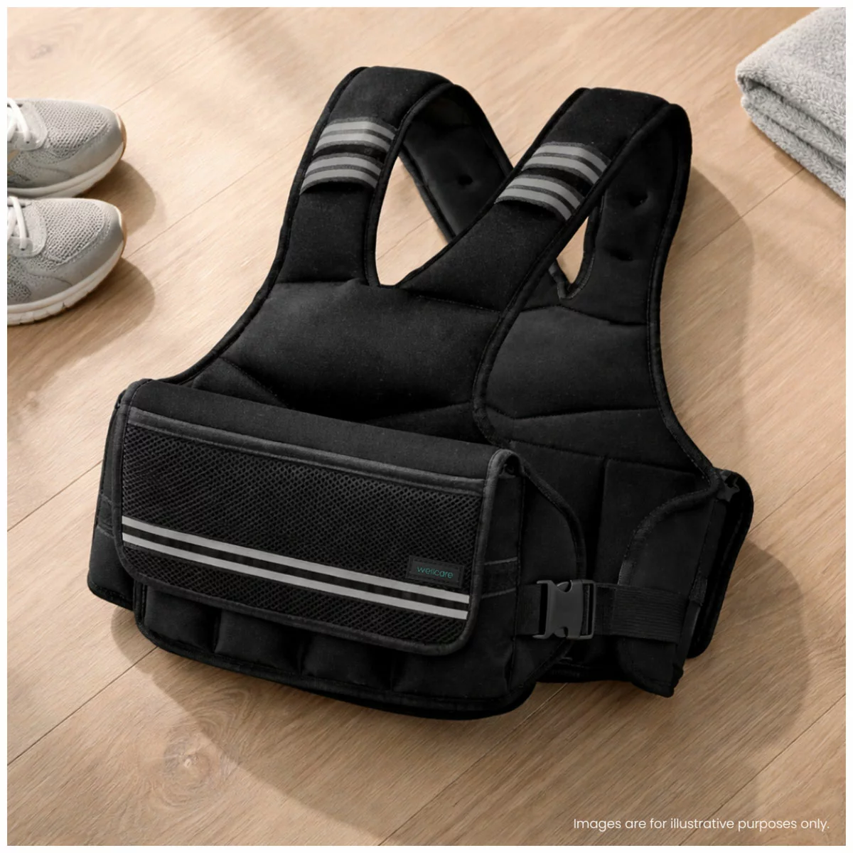 Wellcare Adjustable Weighted Fitness Vest 10kg - Hands-Free Design