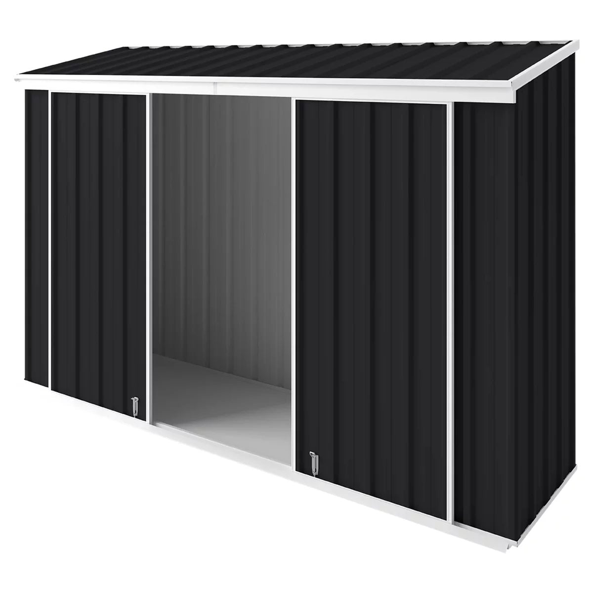 EasyShed Narrow Double Doors Slider Shed 3m x 0.78m Monument Garden Storage