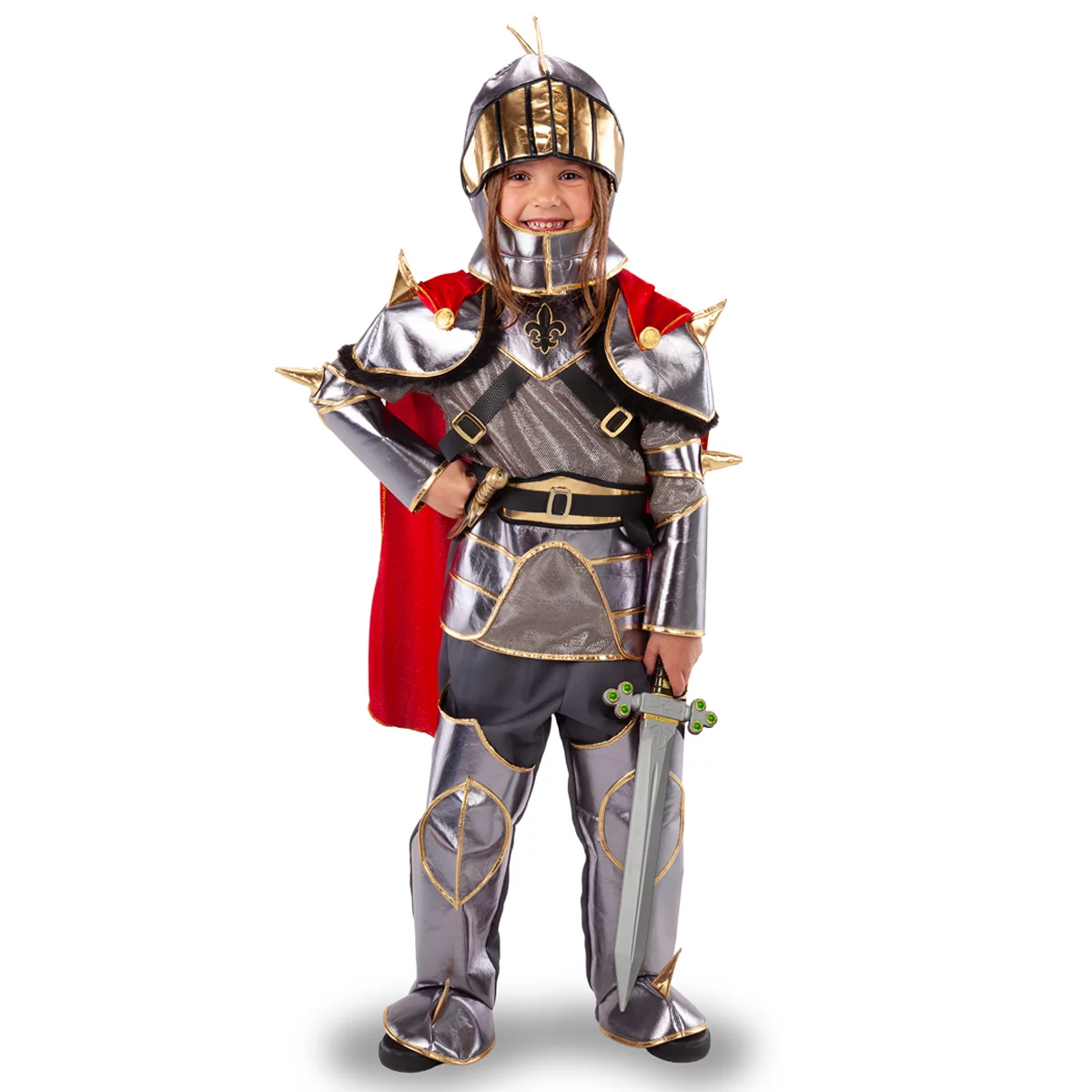 Teetot Adventure Factory Knight Costume Kids Size 5/6 with Accessories