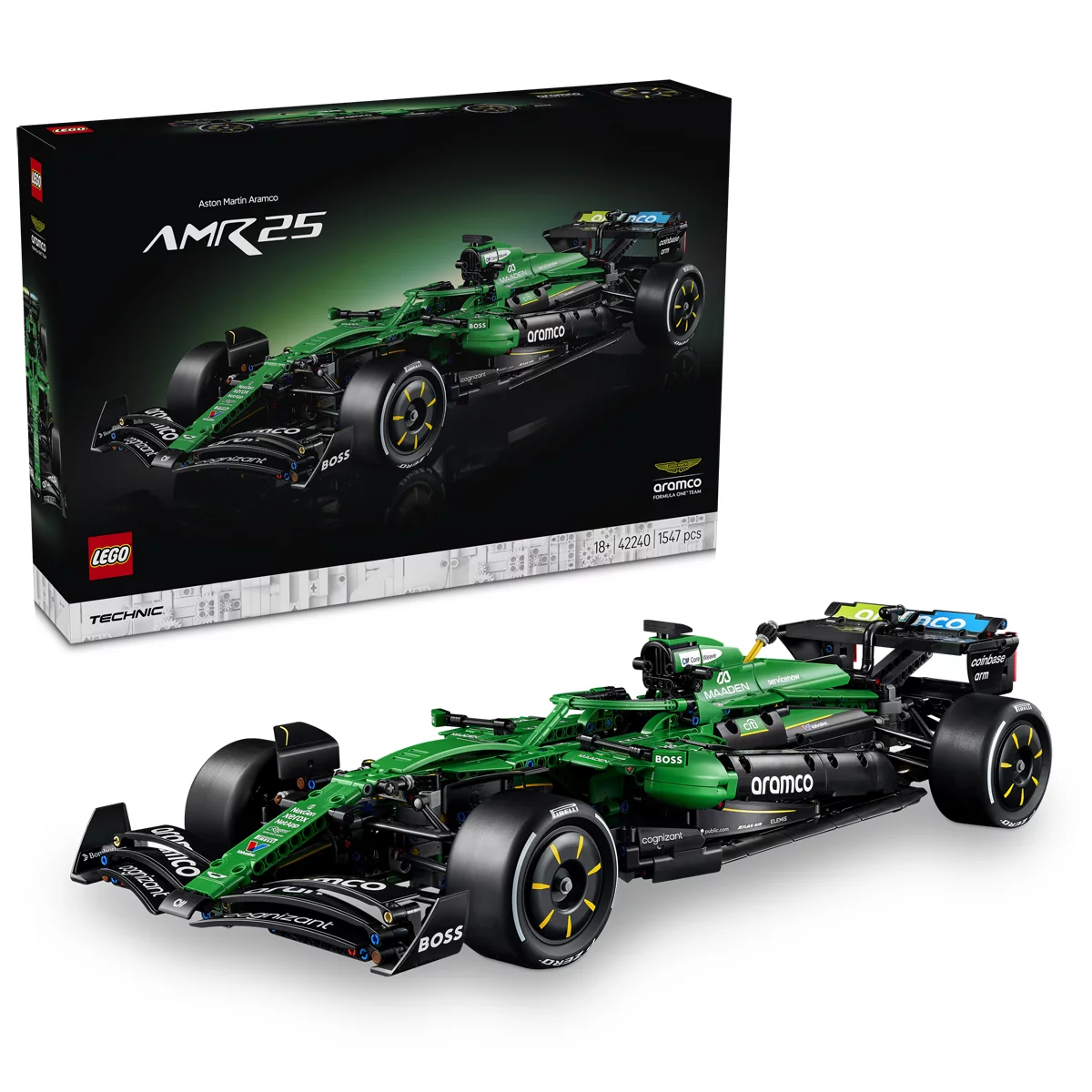 LEGO Technic Aston Martin Aramco AMR25 F1 Car 42240 1547 Pieces