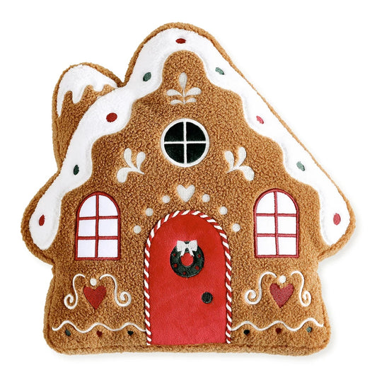 Brentwood Originals Gingerbread House Christmas DecorativeCushion Holiday Pillow