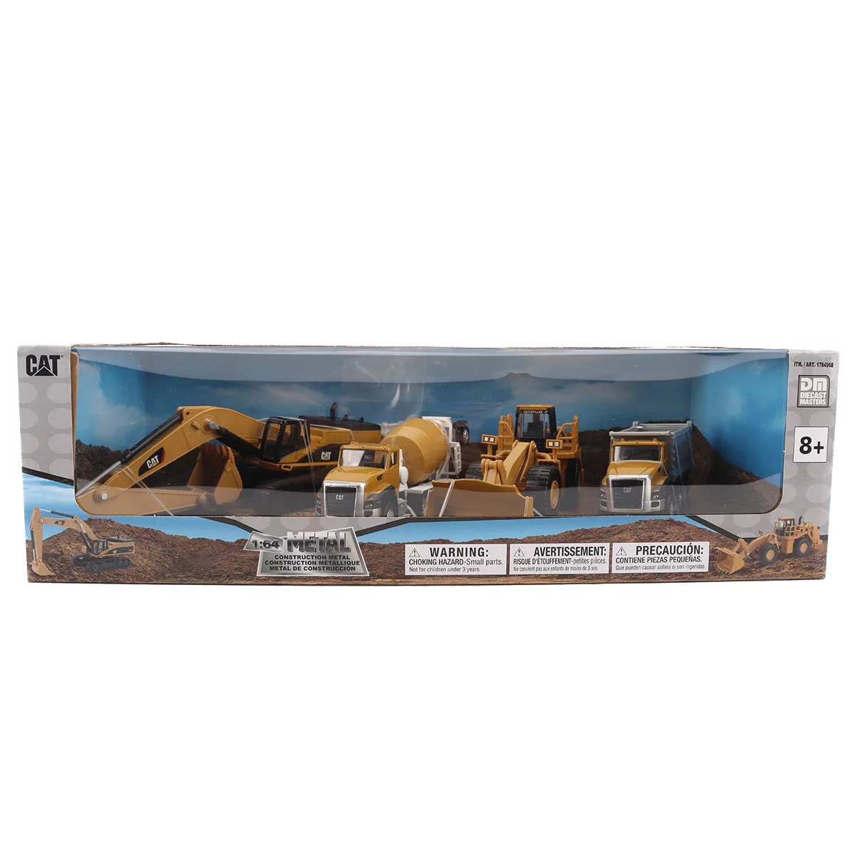CAT Diecast Trucks 4 Pack Grey 1:64 Scale Construction Vehicle Set Kids Toy