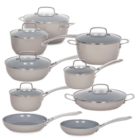 Cuisinart Non Stick Cookware 12 Piece Set Gray Induction Dishwasher Safe