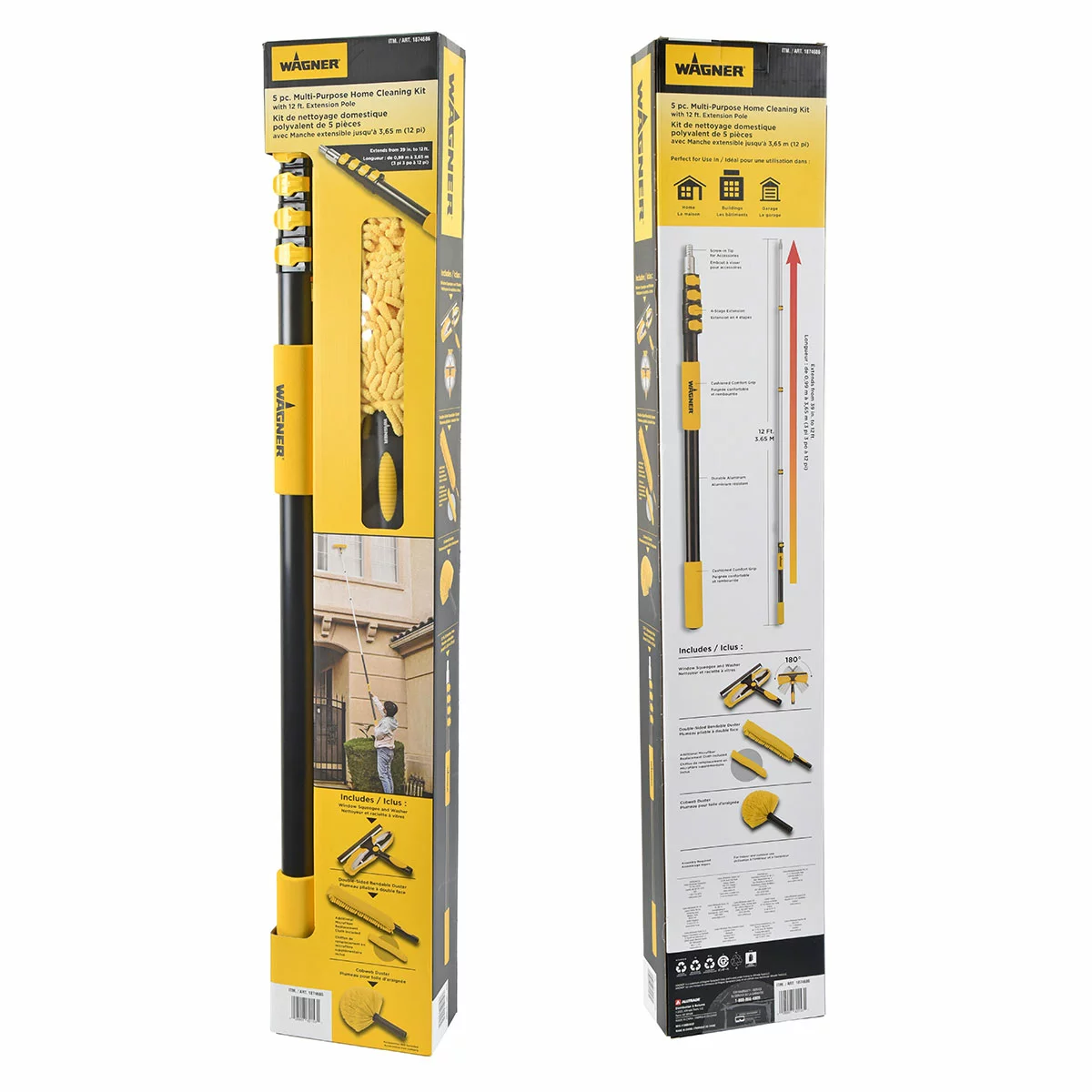 Wagner Multi Purpose Home Cleaning Kit 5 Piece Set Extendable Cleaning Tools