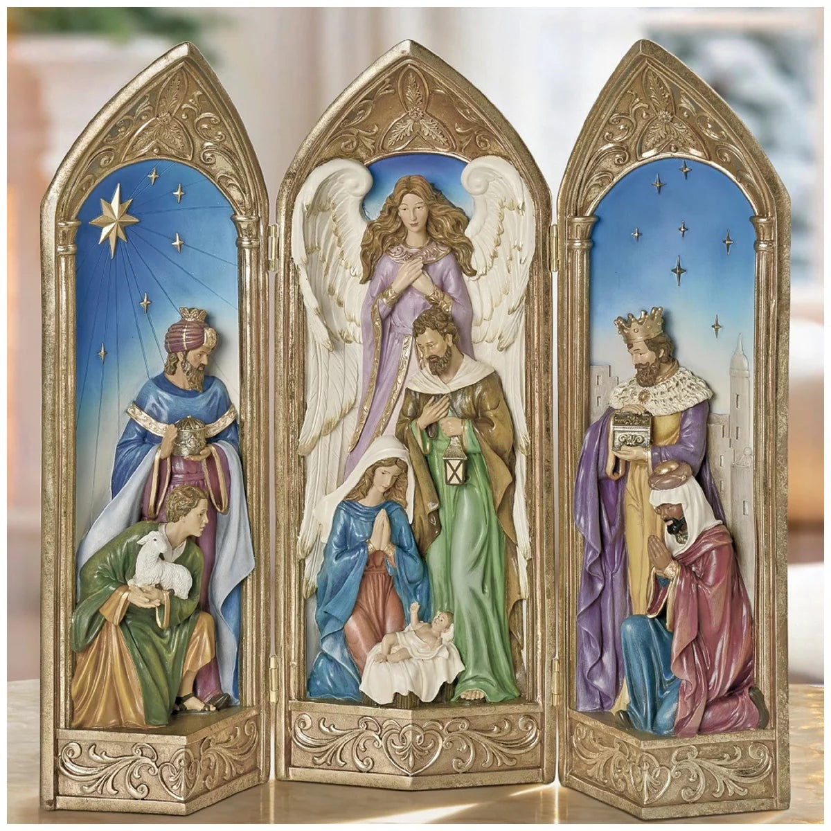 Nativity Scene Tri-Fold 406cm Christmas Display Outdoor Holiday Decoration
