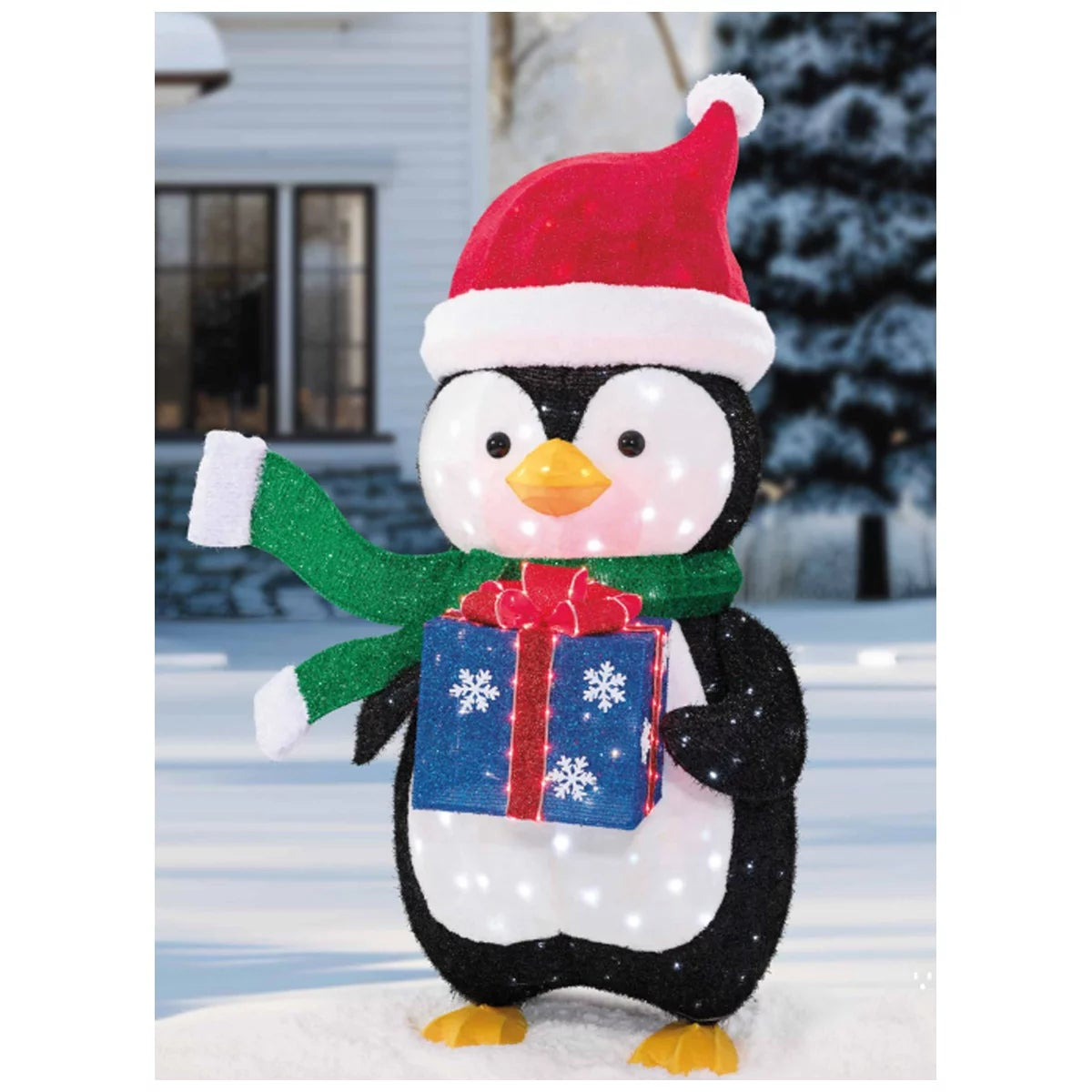 5ft LED Penguin With Gift Box 320 Lights Christmas Outdoor Holiday Decoration