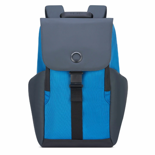 Delsey Securflap Backpack Navy W/ Padded Laptop Compartment 45 x 31 x 14 cm