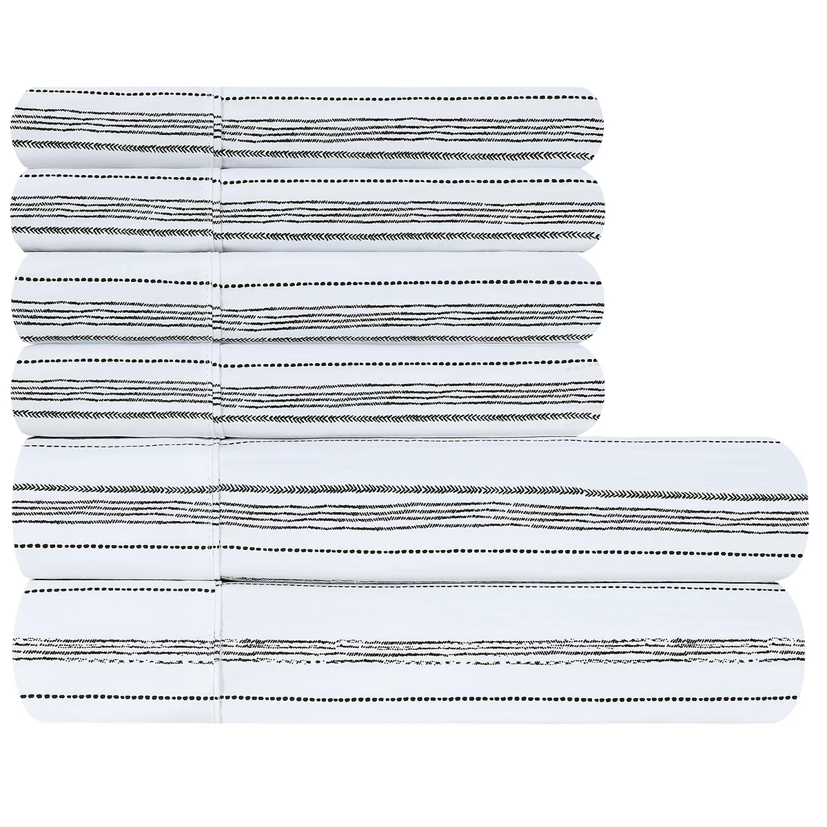 South Point Home Fashions Poly Flannel Sheet Set 6 Piece Queen Bohemian Stripe