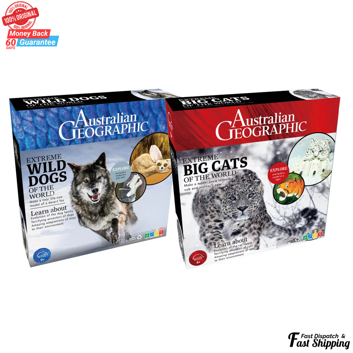 Australian Geographic Extreme Animals Kit 2 Packs Big Cat/Wild Dog
