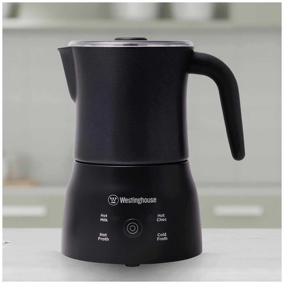 Westinghouse 250ml Automatic Electric Milk Frother Jug Black Dishwasher Safe