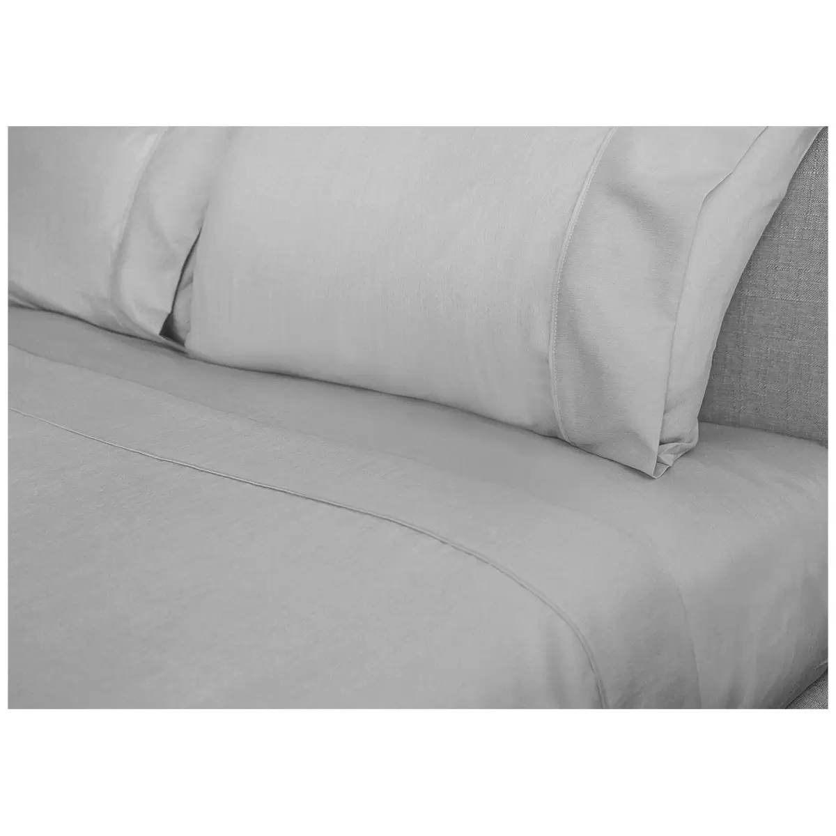 Ramesses 2000 Thread Count Bamboo Single Sheet Set Silver Soft Cooling