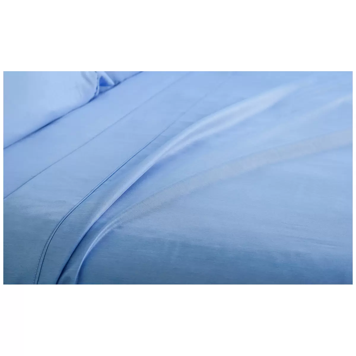 Ramesses 2000 Thread Count Bamboo Single Sheet Set Steel Blue Soft Cooling