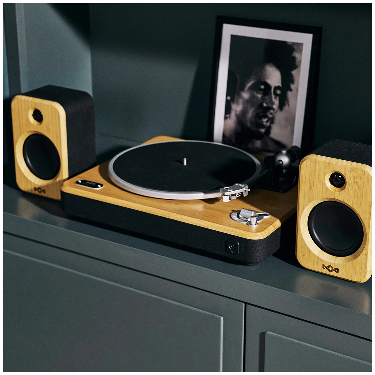 House of Marley Bluetooth Vinyl Record Player with Speakers EM-JT305-SB