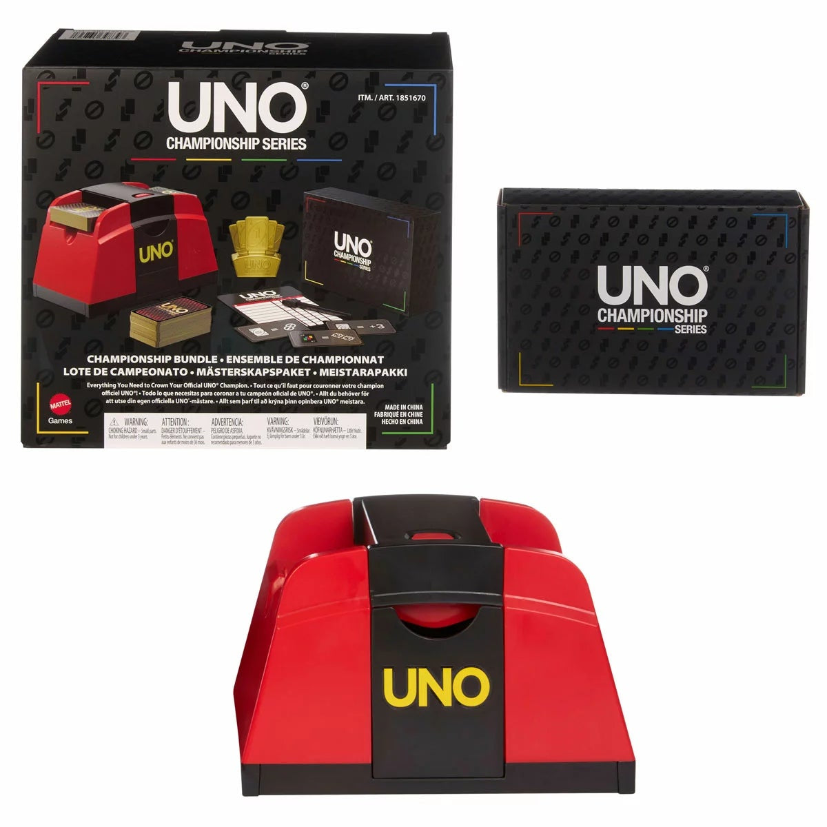 UNO Championship Tournament Set Bundle with Automatic Card Shuffler 224 Cards