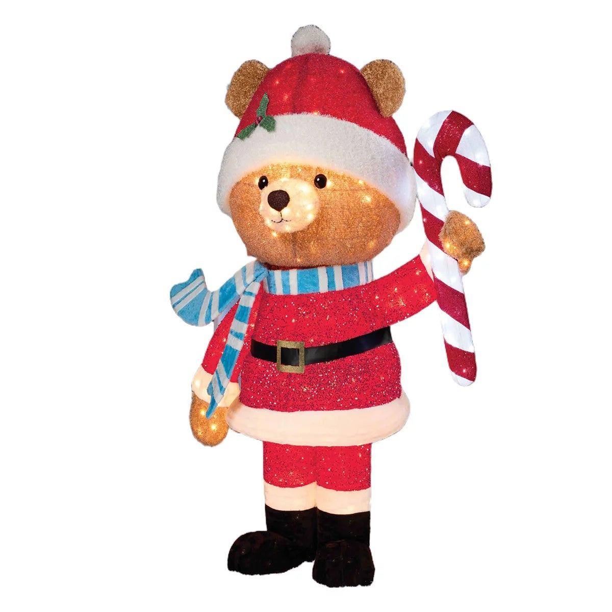218cm LED Pop-Up Santa Bear Christmas Decoration W/ Twinkle Lights & Lawn Stakes