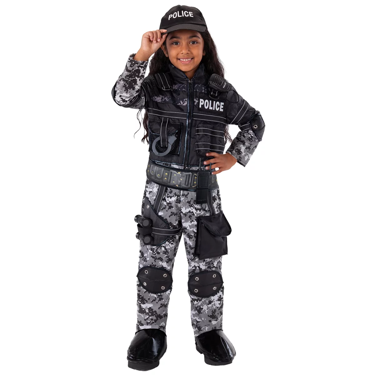 Teetot Adventure Factory Police Team Costume Kids Size 7-8 Dress Up