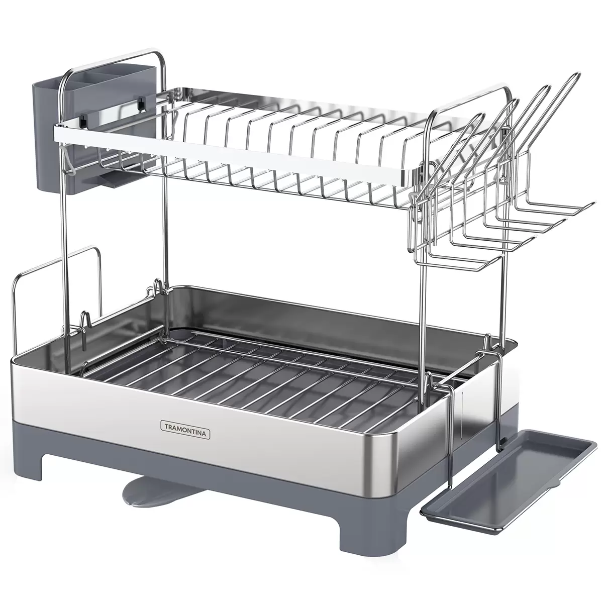 Tramontina 2-Tier Dish Drying Rack Dish Drainer Cutlery Holder Dish Storage Rack Free Shipping