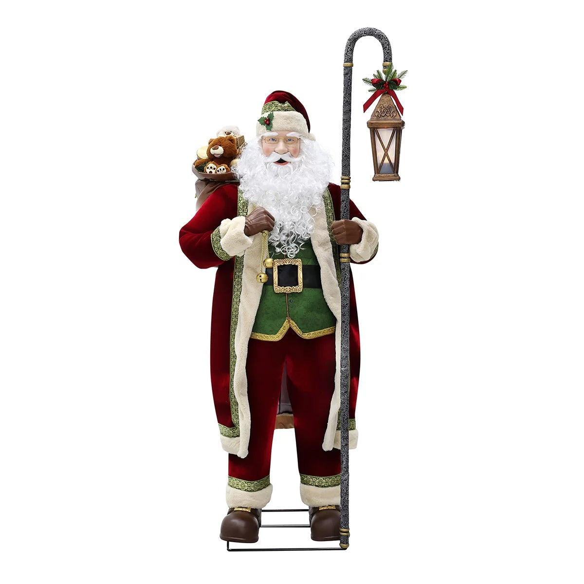 Animated 1.83M Moving Santa Claus With LED Lantern Motion Sensor Christmas