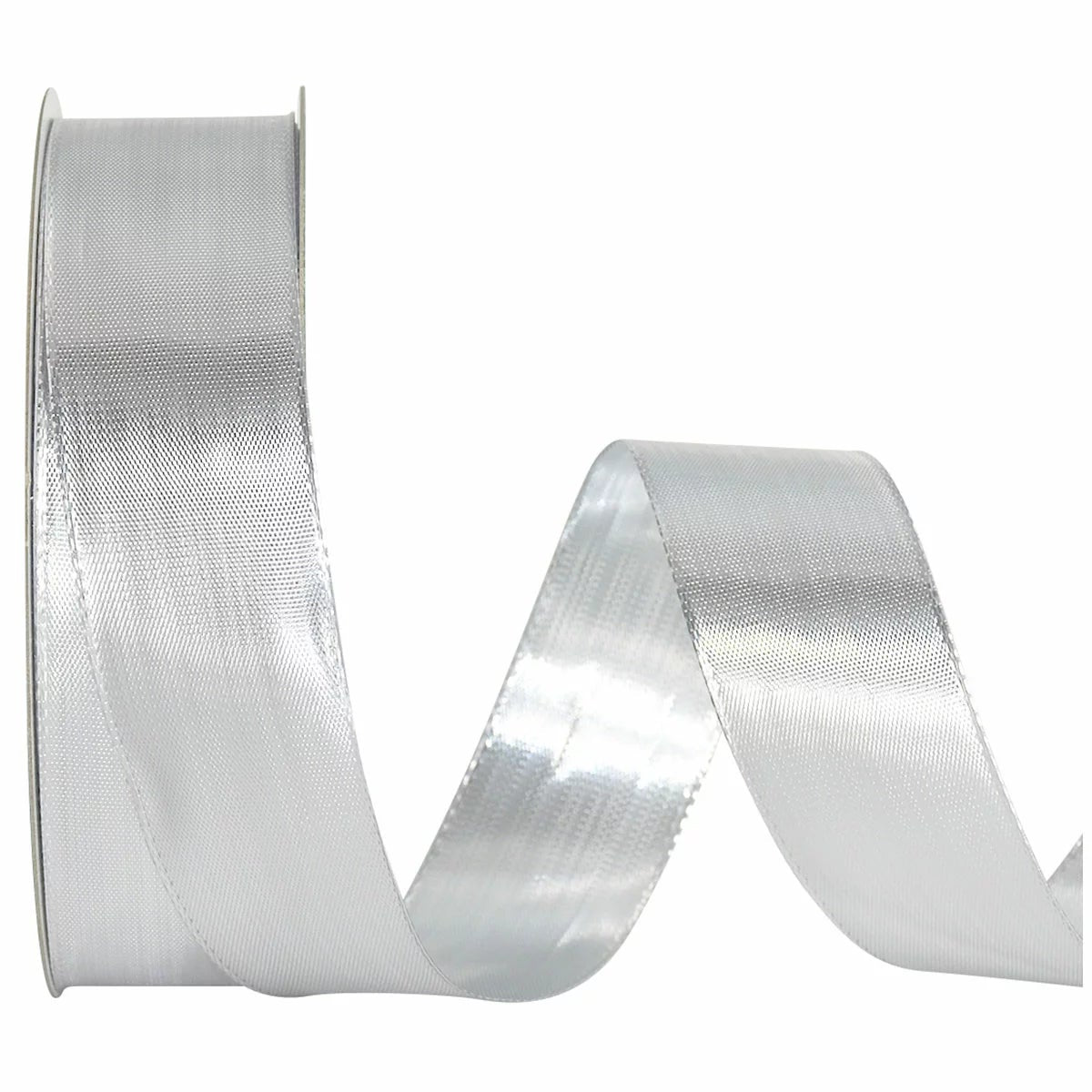 4.57M Silver Metallic Wire Edged Christmas Ribbon Gift Wrap Decor