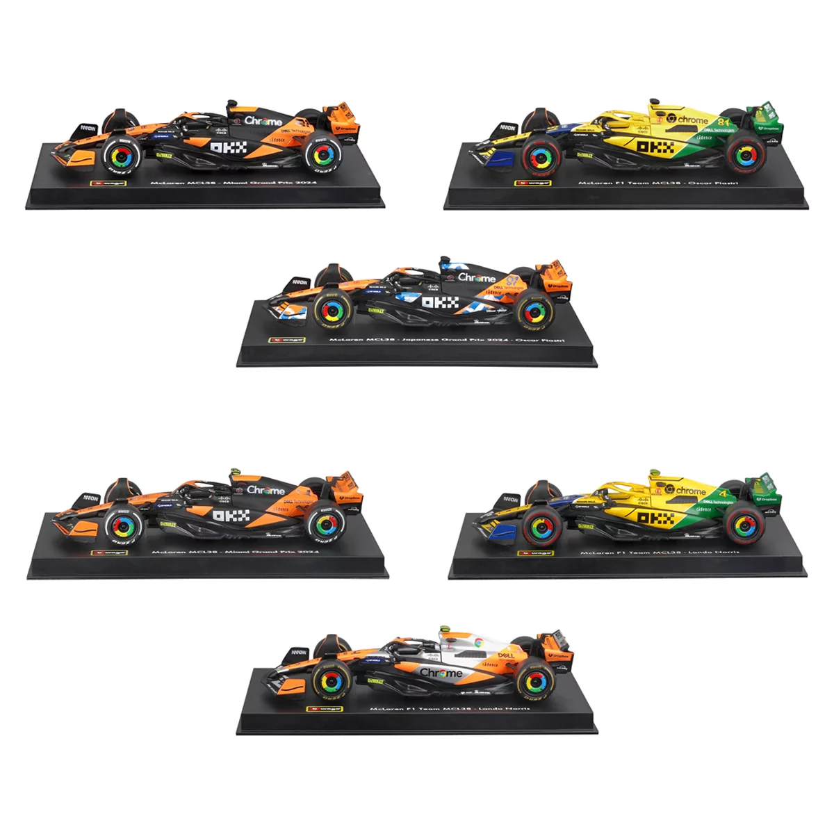 Maisto 1:43 McLaren Formula Racing Die Cast 6 Pack 2026 Collectible Cars