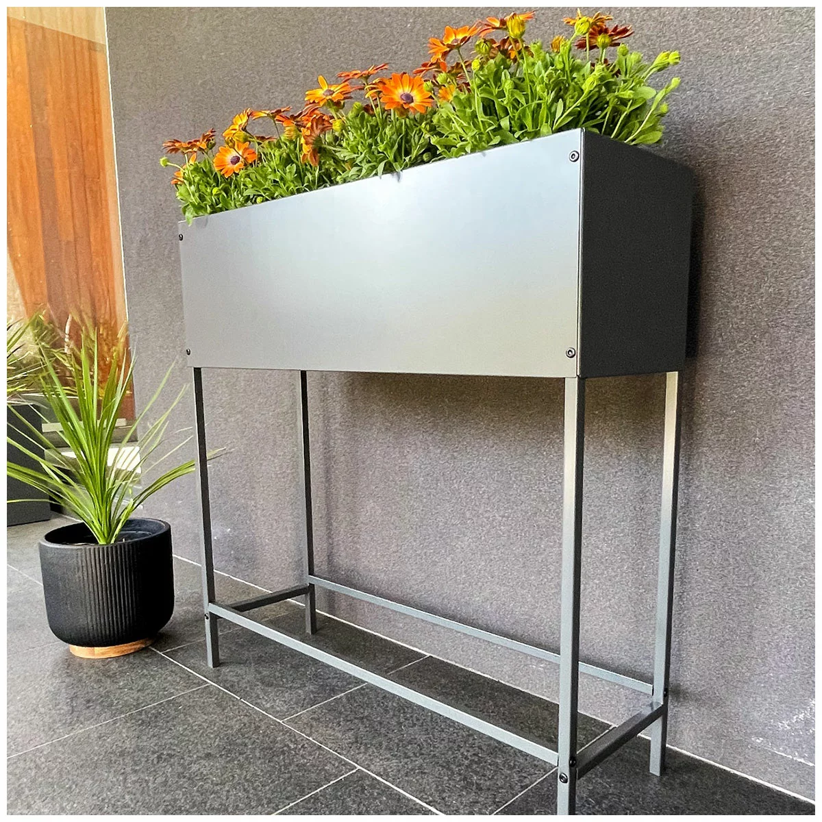 Greenlife Raised Planter Box Set of 2 Steel Garden Herb Vegetable Grow Bed