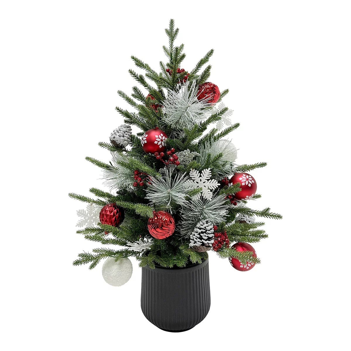 CGH Pre-Lit LED Christmas Pine Tree 91cm Decorated Warm White Lights