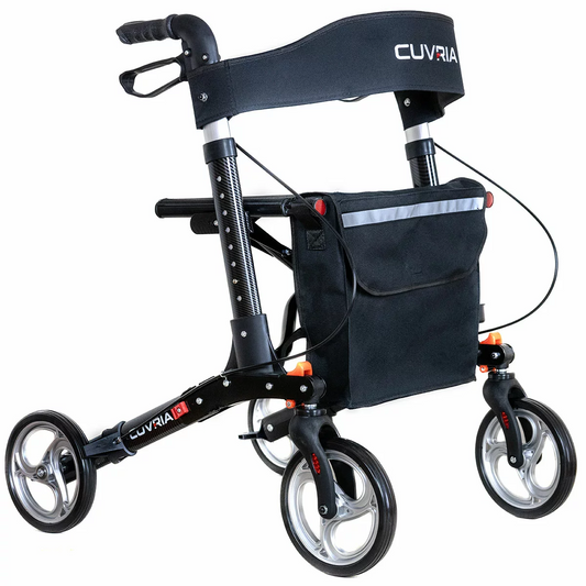 Cuvria Rollator Walker Lightweight Foldable Mobility Walker 136kg Capacity