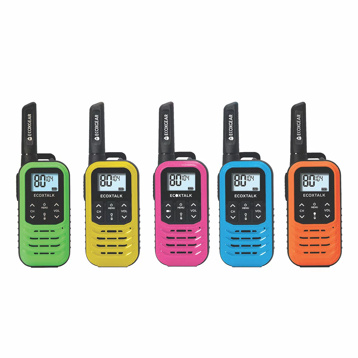 5X Ecoxgear Handheld Radio Walkie Talkie 5 Pack EXG50 5 Pack Multi Anaconda