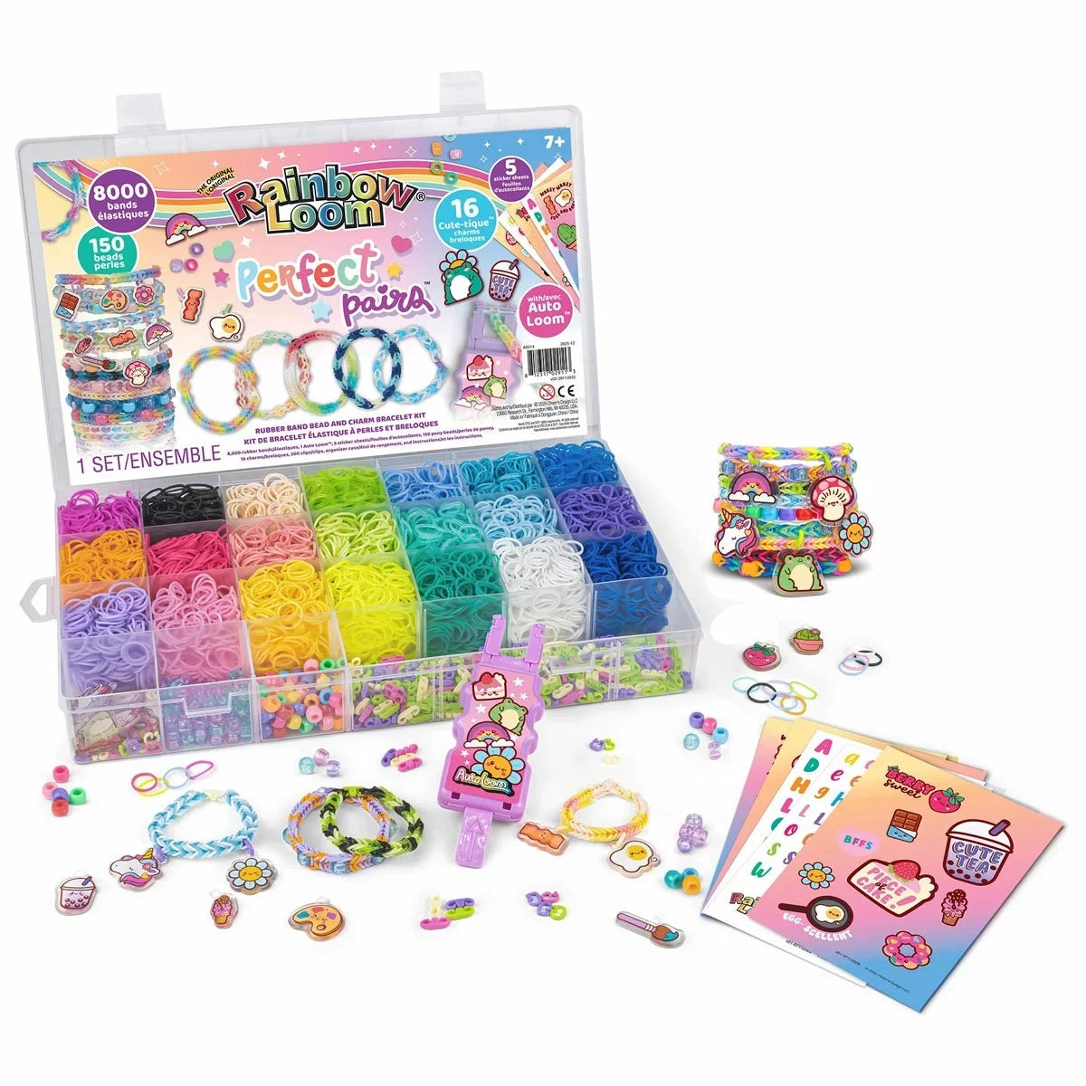 Rainbow Loom Perfect Pair Bracelet Making Kit 8000+ Bands with Storage Case