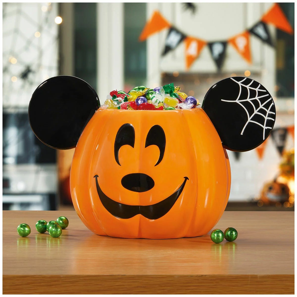 Disney Halloween Treat Bowl Ceramic Mickey Jack Stitch Candy Bowl