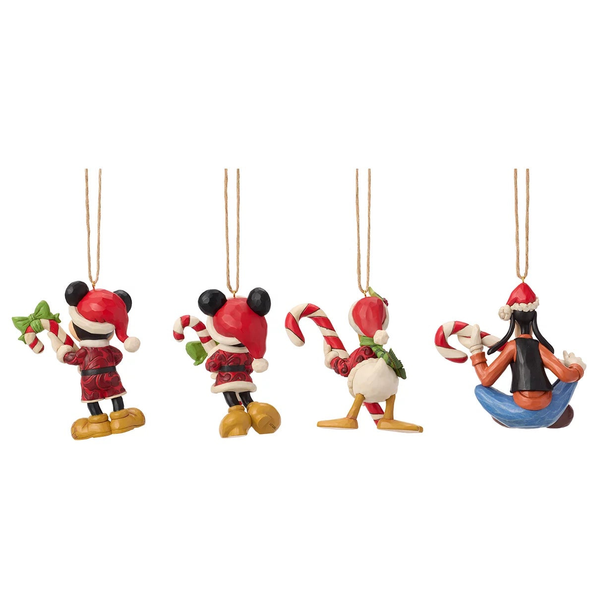 Jim Shore Mickey Friends 4 Piece Hand Painted Christmas Ornaments