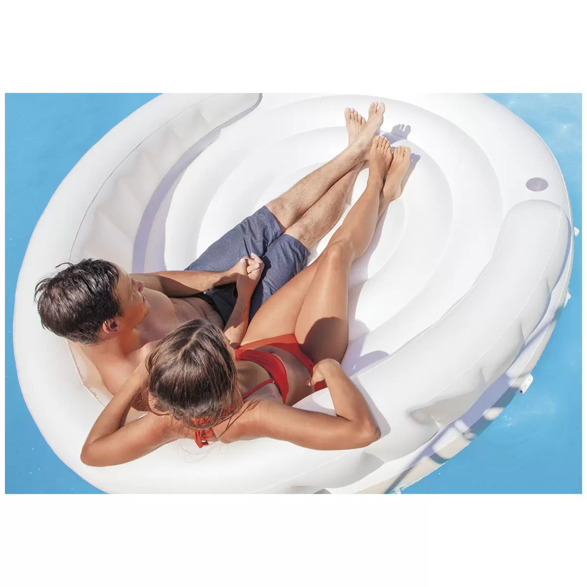 Intex Inflatable Pool Float Lounge Removable Canopy Sunshade 200kg Capacity