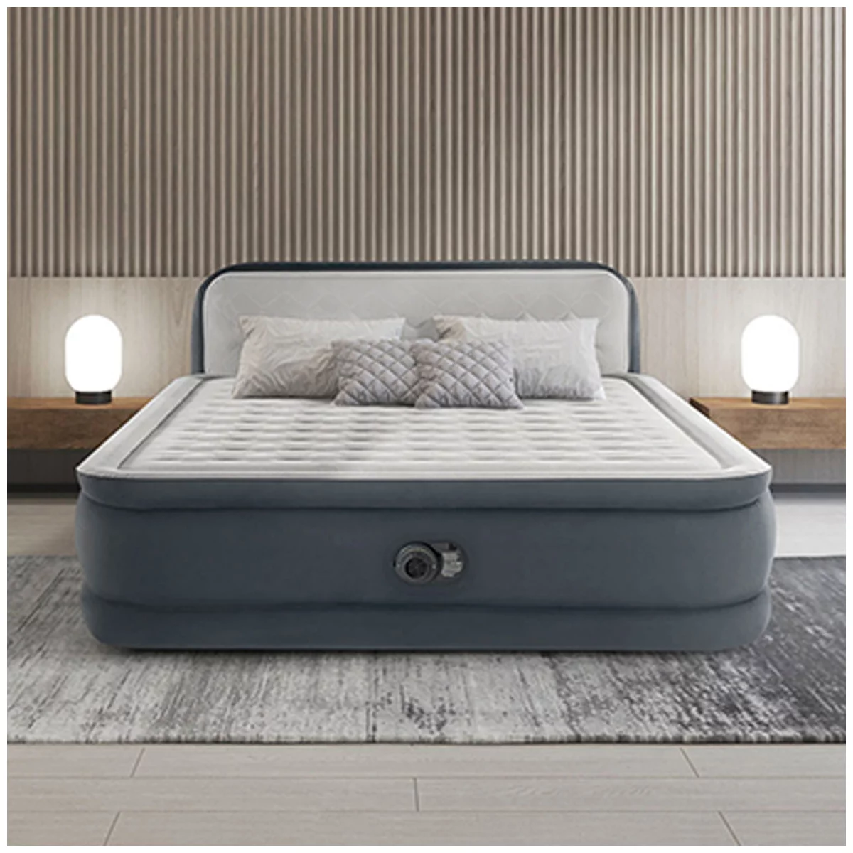 Intex Queen Ultra Plush Headboard Airbed with Internal Pump
