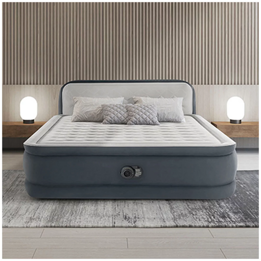 Intex Queen Ultra Plush Headboard Airbed with Internal Pump
