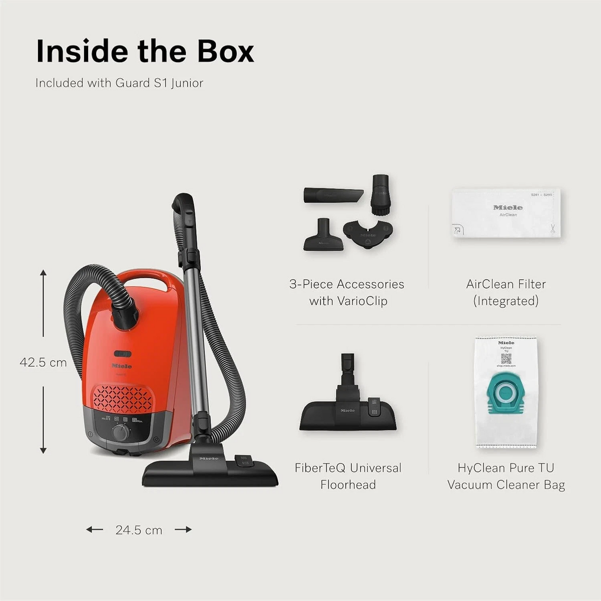 Miele Guard S1 Junior Vacuum Cleaner 890W AirClean Terra Red 3.5L Dustbag