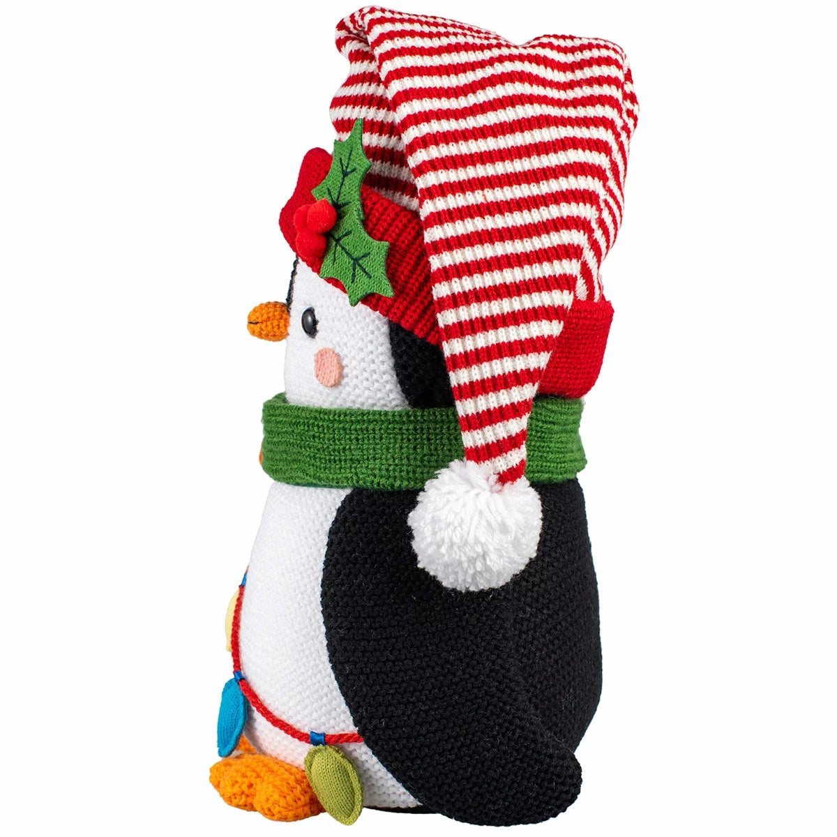 Christmas Decorations Knit Penguin & Tree Holiday Figurine Set 2 Piece 40.6cm