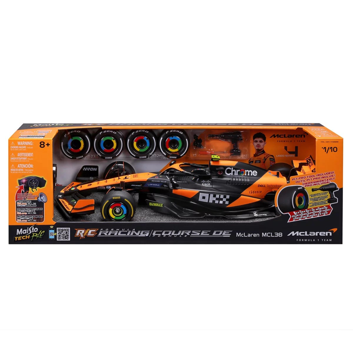 Maisto 1:10 McLaren Lando Norris Formula 1 RC Car 2.4GHz USB Rechargeable