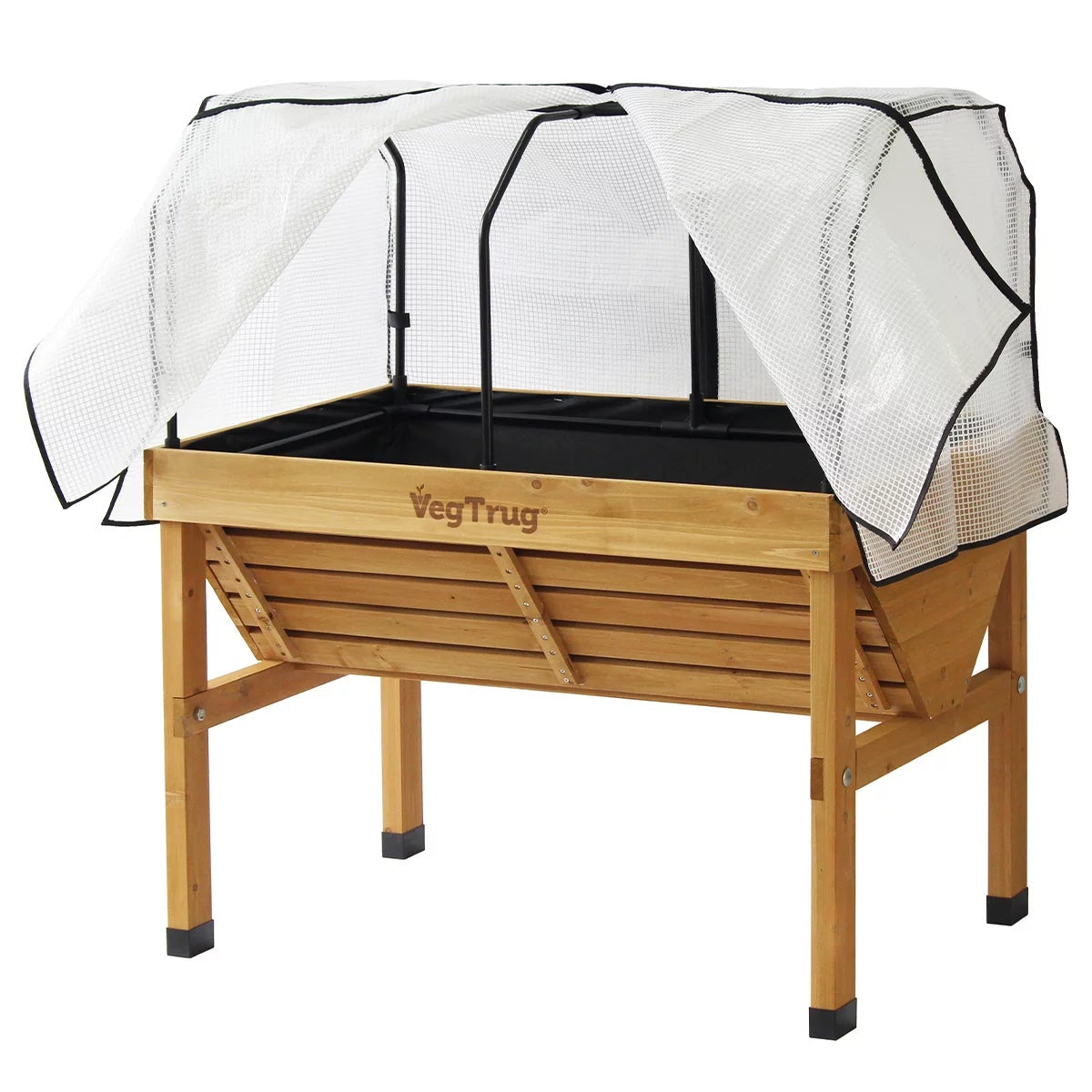 VegTrug Classic Home Farm Kit 1.2m Natural Raised Garden Bed Greenhouse Cover