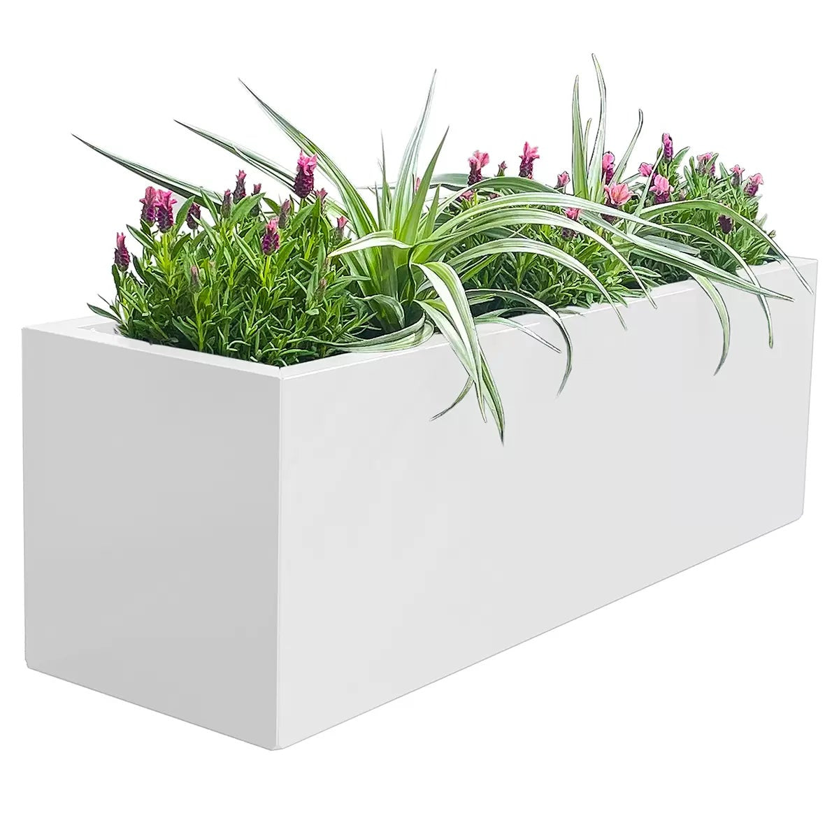 Greenlife Vibrant White Designer Planter Box 900x300x300mm Steel Garden