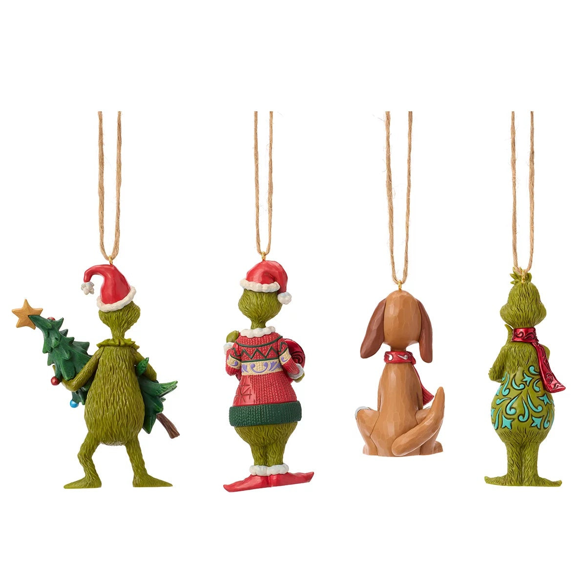 Grinch Christmas Ornaments 4 Piece Jim Shore Hand Painted Holiday Set