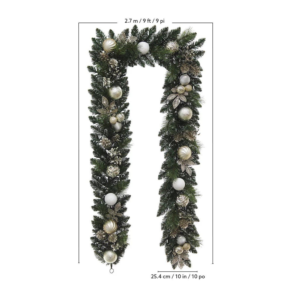 2.7M Pre-Lit Christmas Garland 90 LED Decorated Holiday Greenery