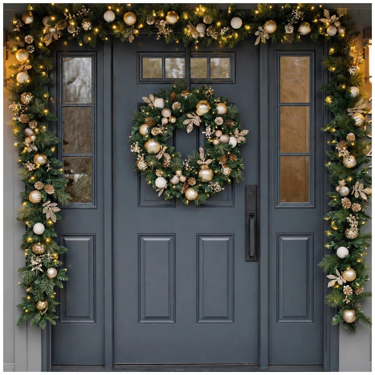 2.7M Pre-Lit Christmas Garland 90 LED Decorated Holiday Greenery