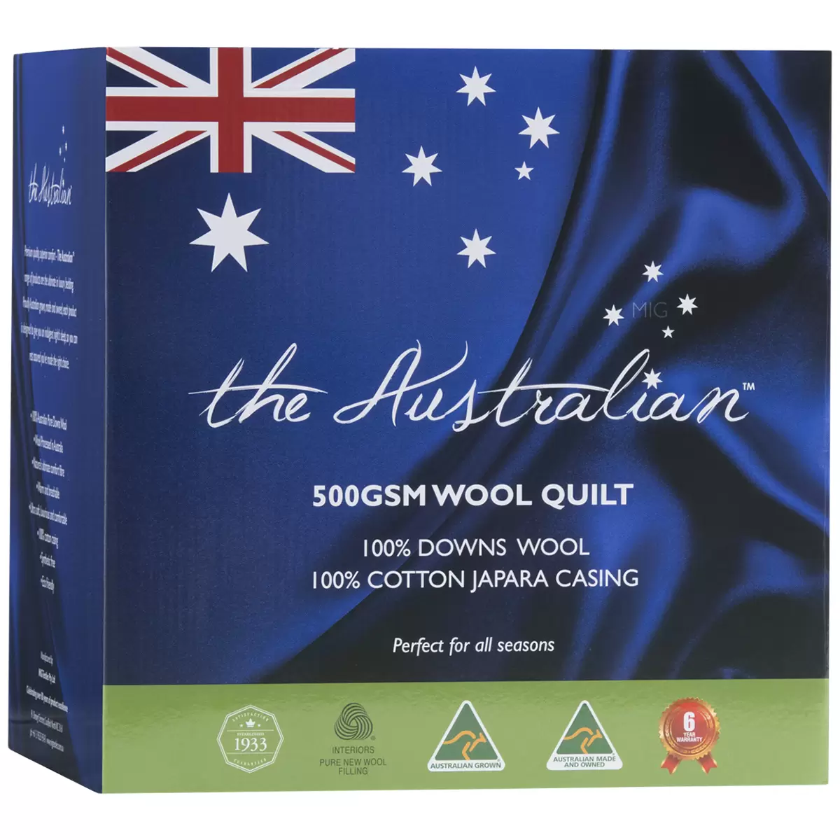 The Australian Wool Quilt King 500GSM 100% Wool All Seasons Made in Australia