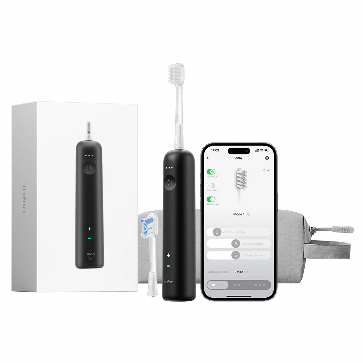 Laifen Wave SE Electric Toothbrush Black 1TB31-P-US-DG-002 - Free Shipping
