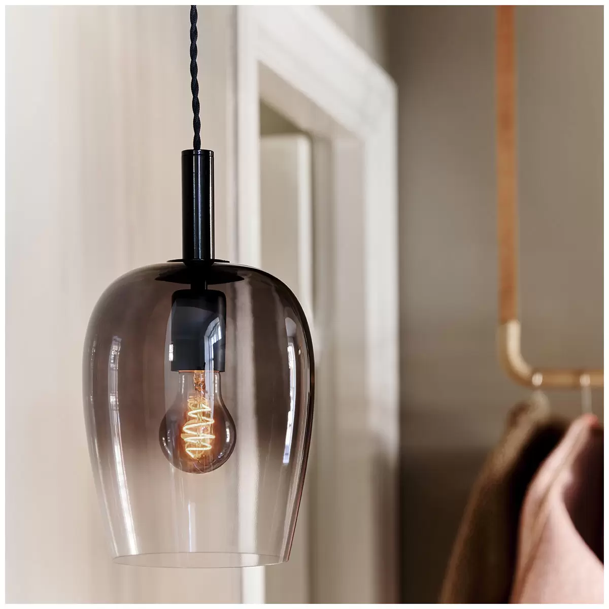 Nordlux Uma 18 Pendant Light Smoke Glass Modern Ceiling Hanging Light E27