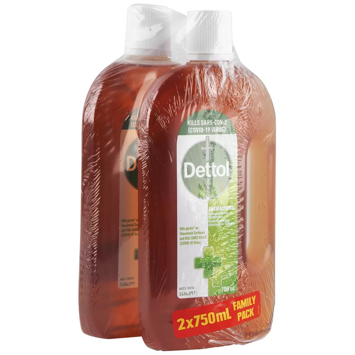 Dettol Household Grade Antibacterial Disinfectant Liquid Bottles 2 × 750mL Pack