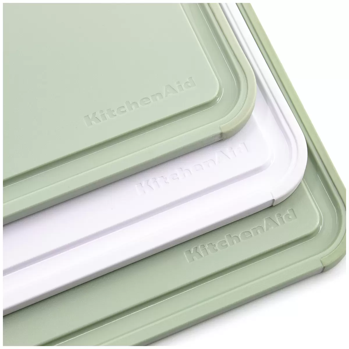 KitchenAid Non-Slip Cutting Boards 3 Piece Set - Green/White - Free Shipping