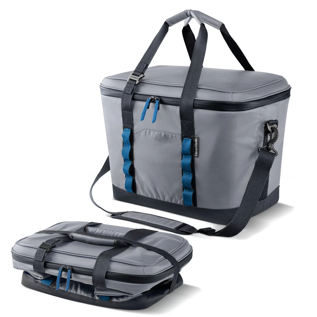 CleverMade Pacifica Pro Max 50 Can Collapsible Cooler Gray Leakproof Cooler
