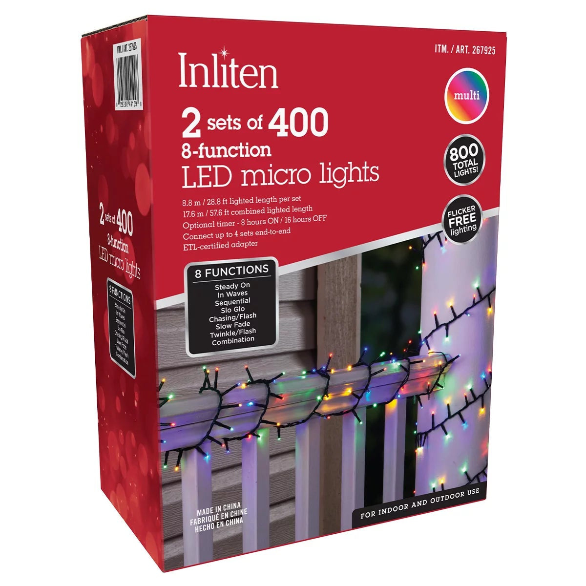 Inliten 2 Pack 400 LED Multi Colour Micro Christmas String Lights